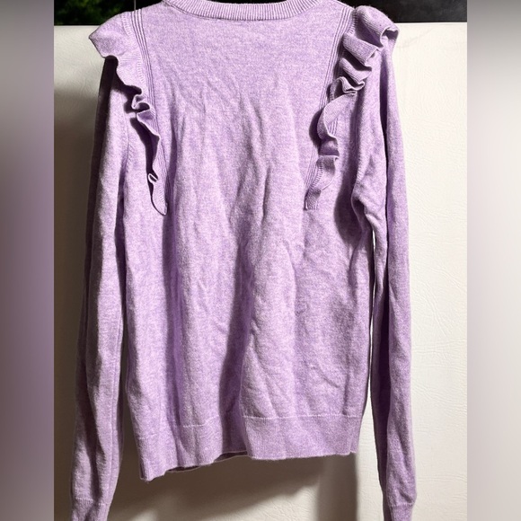 Vineyard Vines Merino Wool & Cashmere Purple Ruffled Kids Top L - Picture 3 of 11